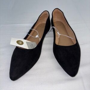 A New Day target carinna black Pointed Toe ballet Flats Shoes Size 11 faux suede